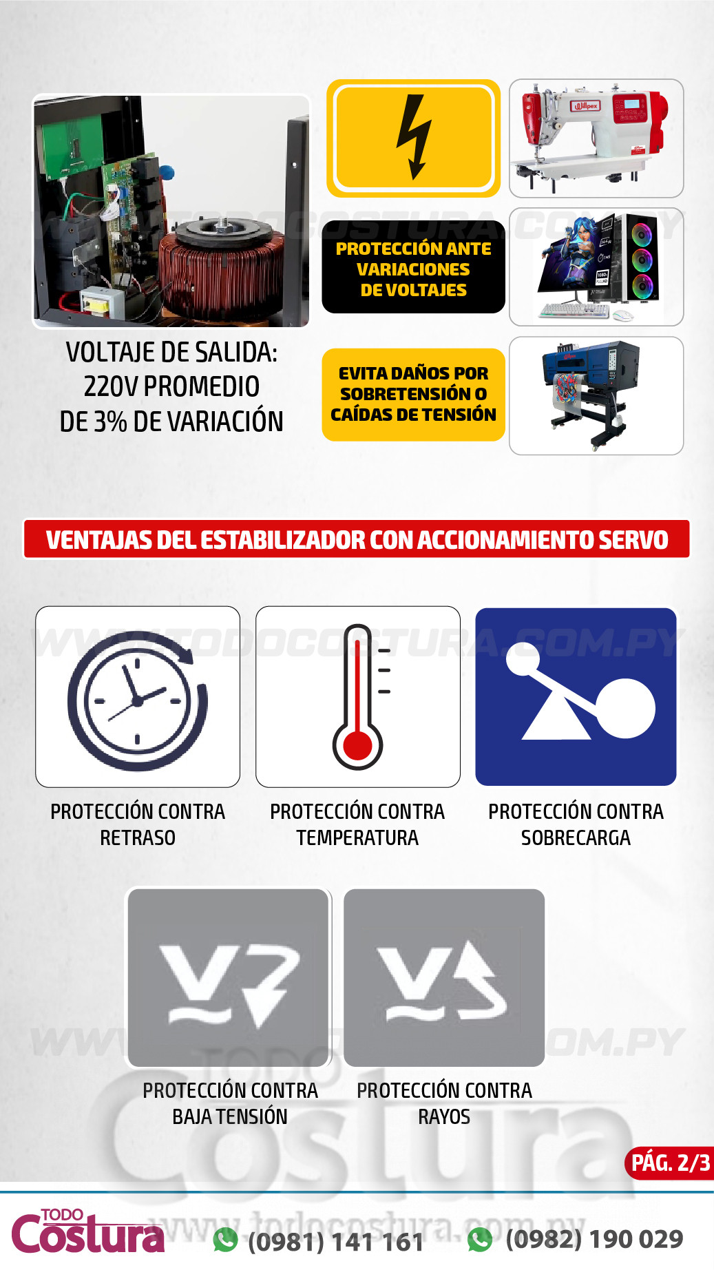 ESTABILIZADOR DE VOLTAJE SERVO (3000VA) WILLPEX SVD-3000VA